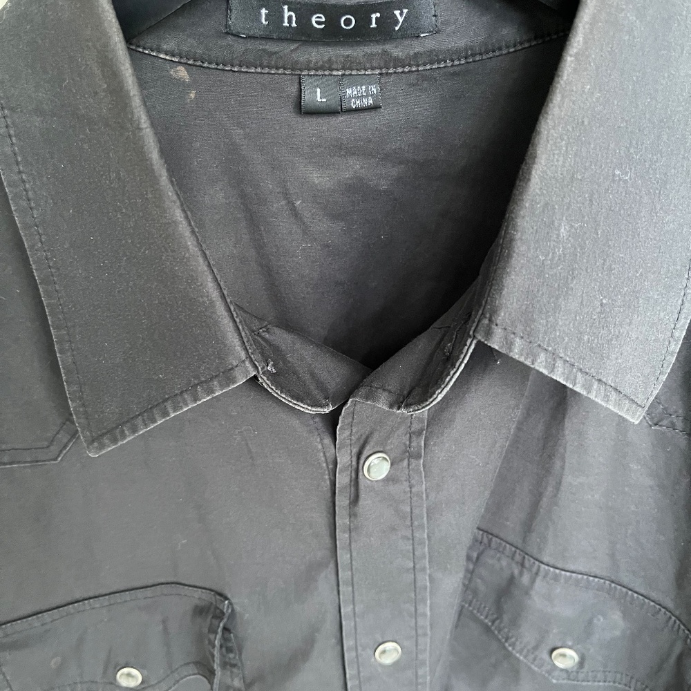 Theory Black Button Large